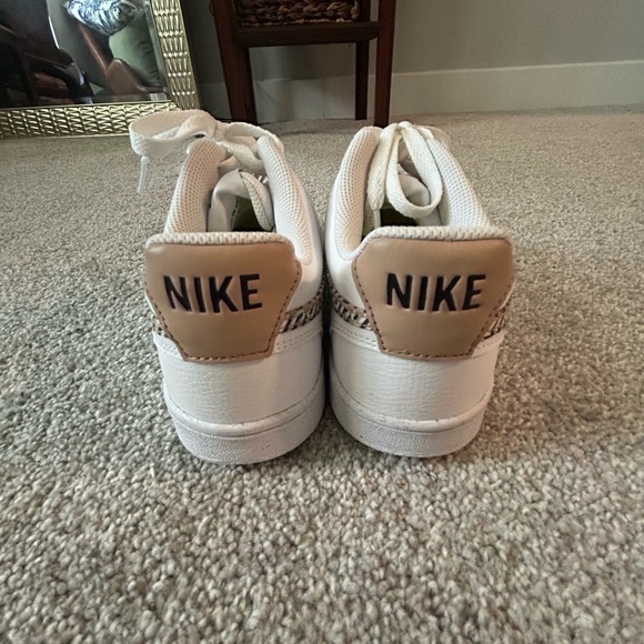 Nike Women's White Sneakers with Patterned Swoosh - Picture 2 of 8